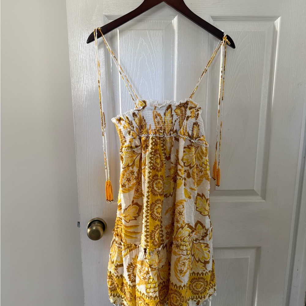FARM Rio Yellow Floral Mini Dress